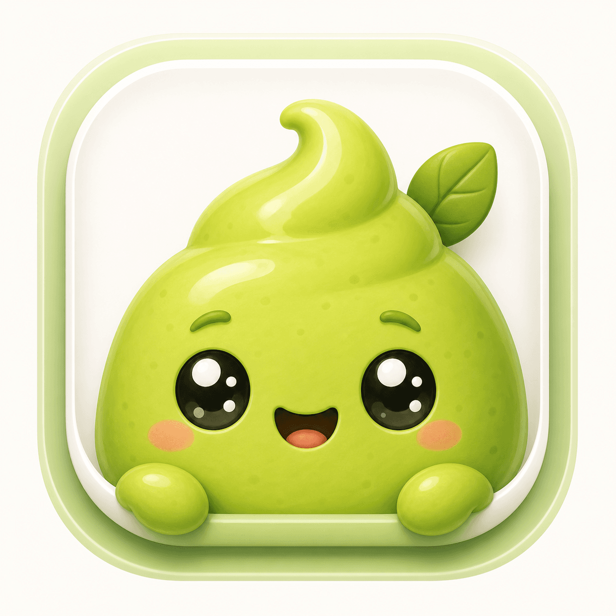 Official wasabiflow mascot inside a green and white app icon frame